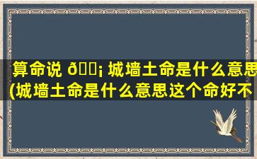 算命说 🐡 城墙土命是什么意思(城墙土命是什么意思这个命好不好)